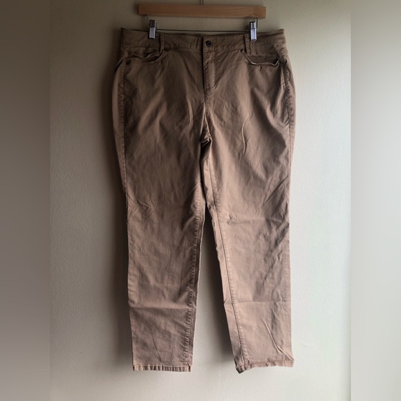 J. Jill Pants - J.Jill Straight Slim Boyfriend Brown Pants Size 14